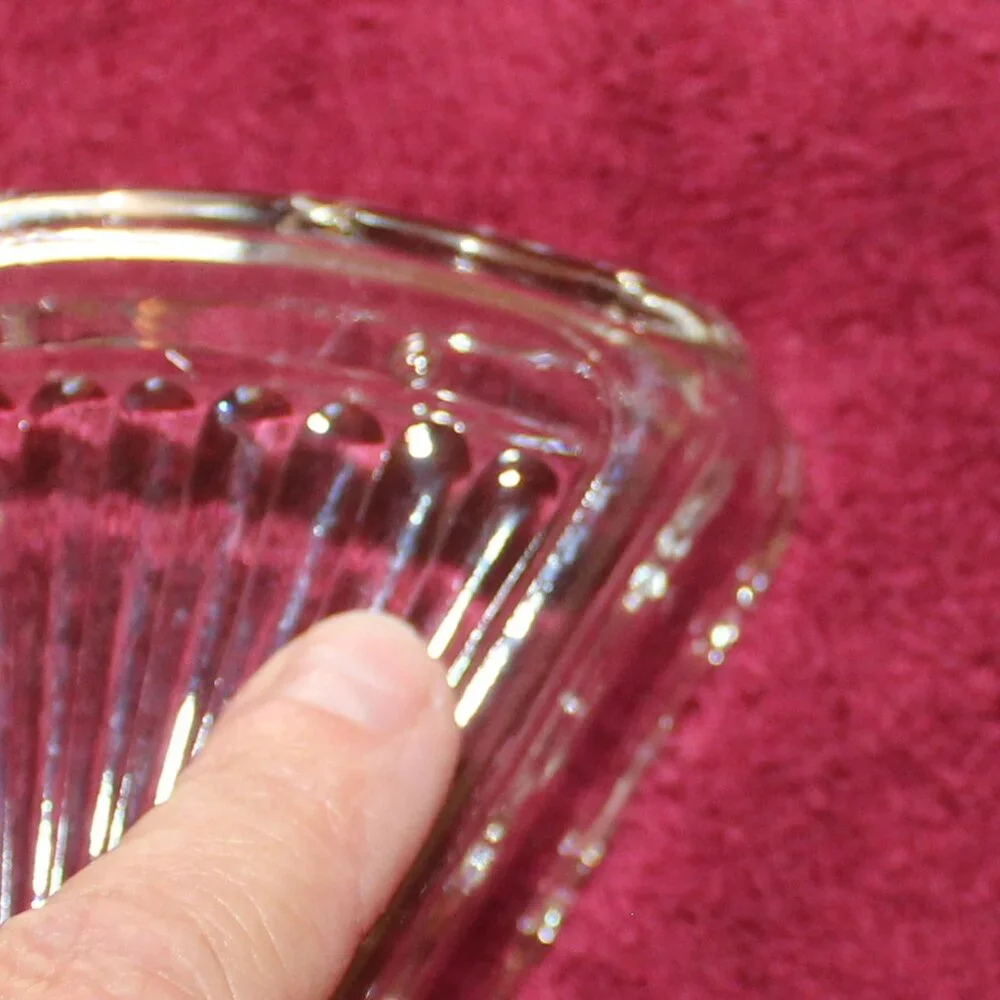 Vintage Triangle Clear Glass serving tray.